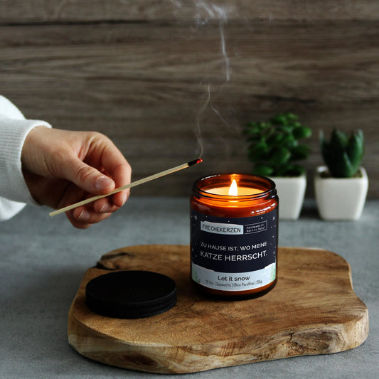 Nachhaltige Duftkerze mit Spruch | Zu Hause ist, wo meine Katze herrscht.