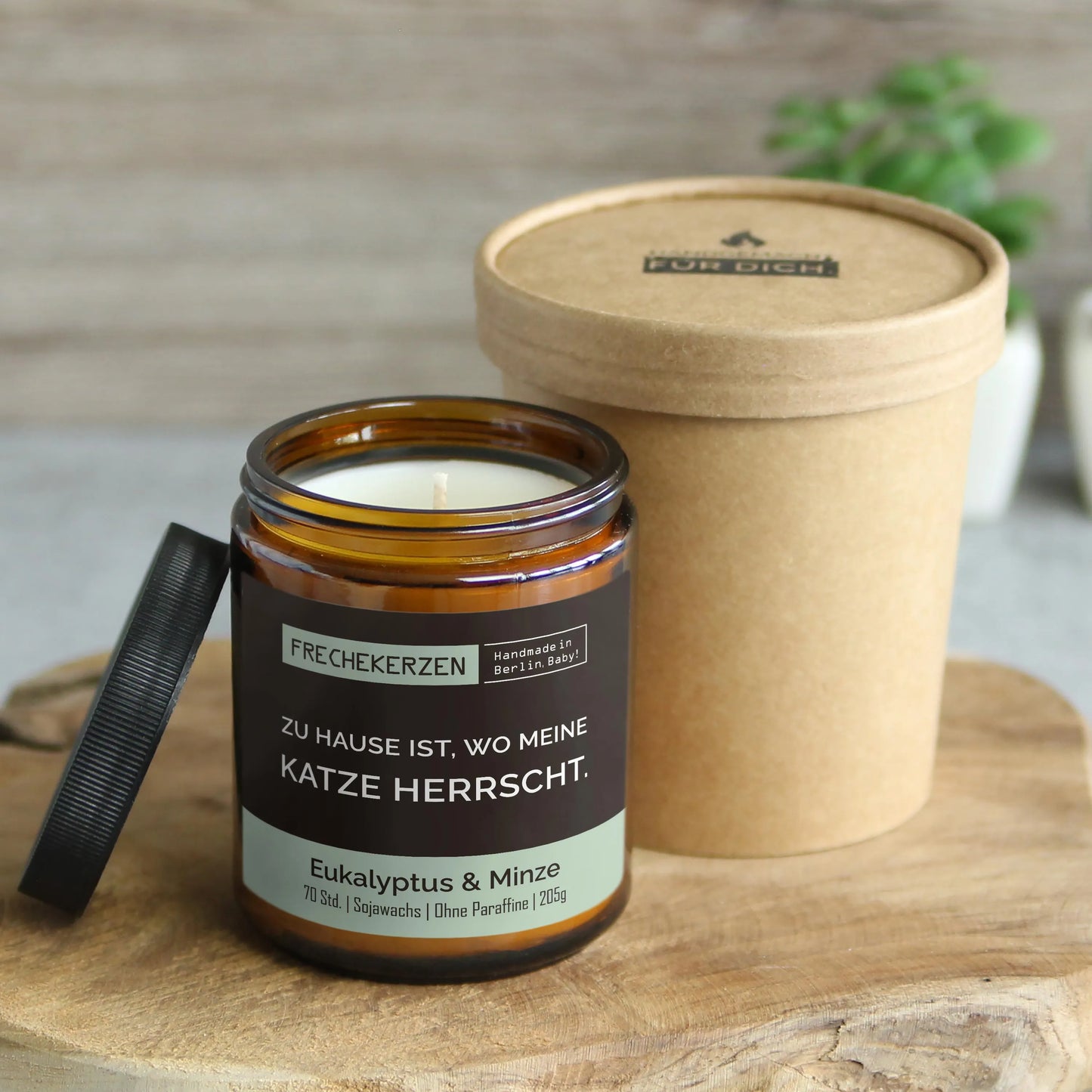 Nachhaltige Duftkerze mit Spruch | Zu Hause ist, wo meine Katze herrscht.
