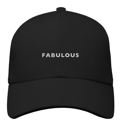 Bestickte Statement Baseball Cap "FABULOUS" aus Bio-Baumwolle & recyceltem Garn (Weißer Schriftzug)