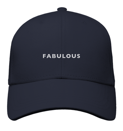 Bestickte Statement Baseball Cap "FABULOUS" aus Bio-Baumwolle & recyceltem Garn (Weißer Schriftzug)