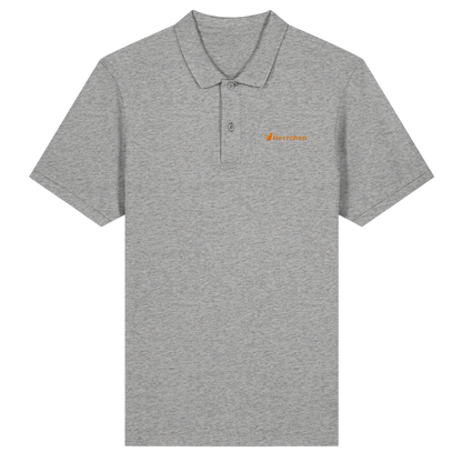 Poloshirt mit Katze und Statement Spruch "Herrchen" in Orange