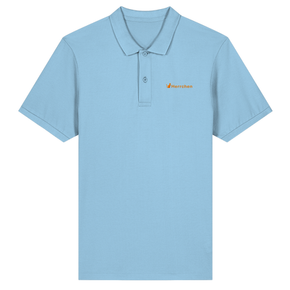 Poloshirt mit Katze und Statement Spruch "Herrchen" in Orange