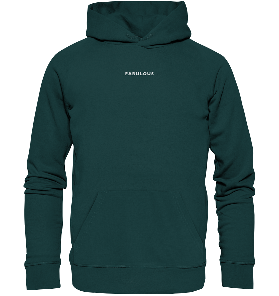 Bestickter Statement Hoodie "FABULOUS" aus Bio-Baumwolle & recyceltem Garn (Weißer Schriftzug)