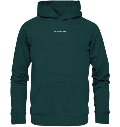Bestickter Statement Hoodie "FABULOUS" aus Bio-Baumwolle & recyceltem Garn (Weißer Schriftzug)