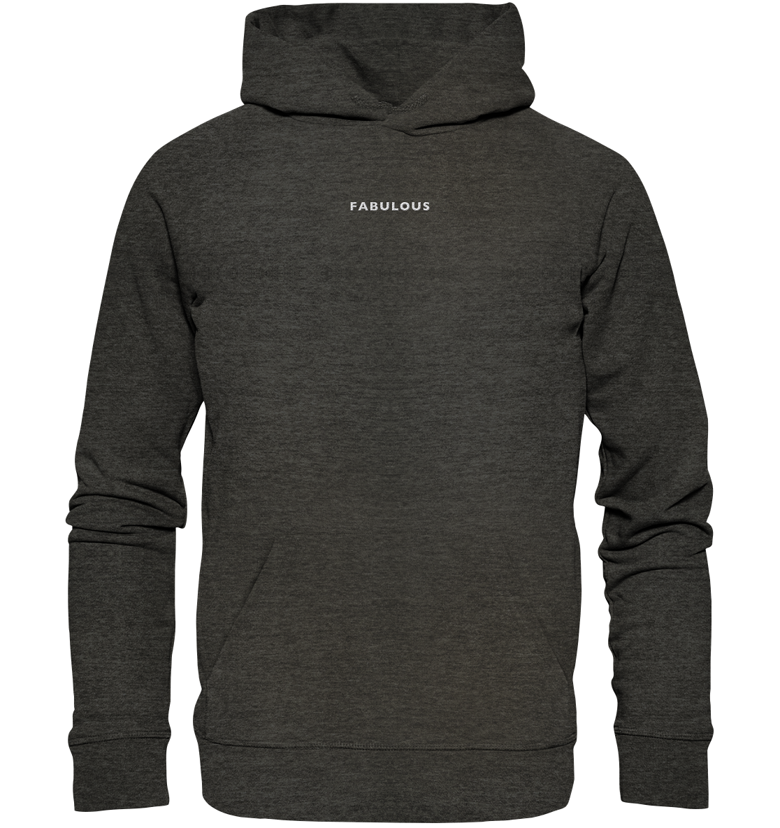 Bestickter Statement Hoodie "FABULOUS" aus Bio-Baumwolle & recyceltem Garn (Weißer Schriftzug)