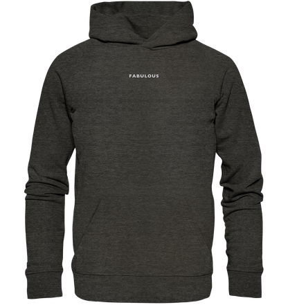Bestickter Statement Hoodie "FABULOUS" aus Bio-Baumwolle & recyceltem Garn (Weißer Schriftzug)