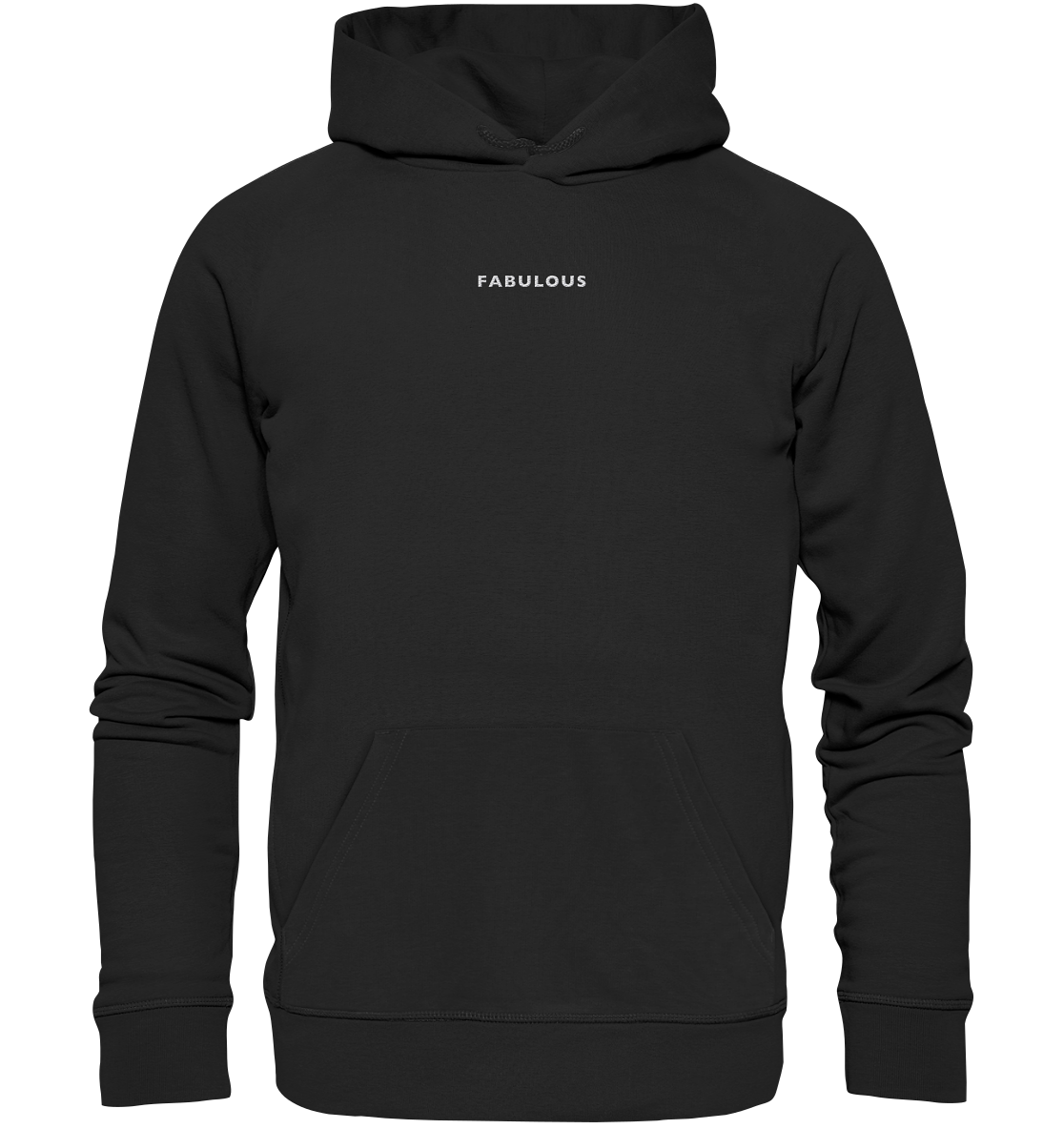 Bestickter Statement Hoodie "FABULOUS" aus Bio-Baumwolle & recyceltem Garn (Weißer Schriftzug)