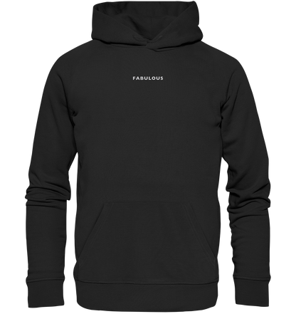 Bestickter Statement Hoodie "FABULOUS" aus Bio-Baumwolle & recyceltem Garn (Weißer Schriftzug)