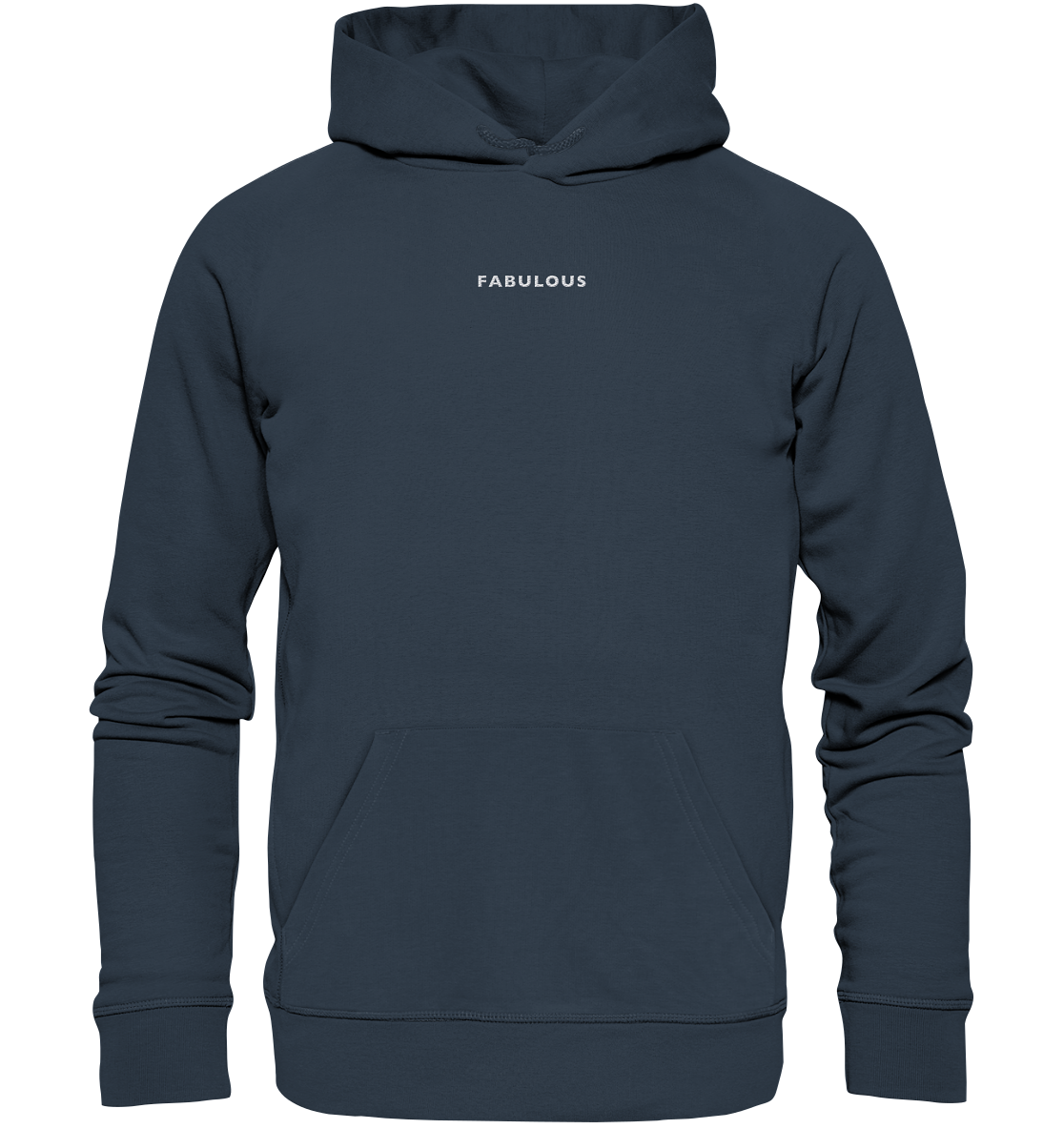 Bestickter Statement Hoodie "FABULOUS" aus Bio-Baumwolle & recyceltem Garn (Weißer Schriftzug)
