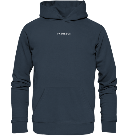 Bestickter Statement Hoodie "FABULOUS" aus Bio-Baumwolle & recyceltem Garn (Weißer Schriftzug)