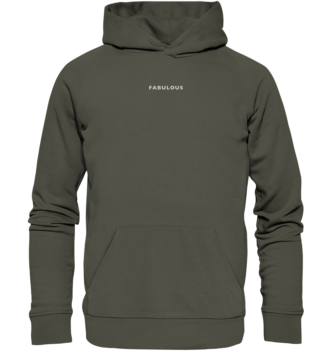 Bestickter Statement Hoodie "FABULOUS" aus Bio-Baumwolle & recyceltem Garn (Weißer Schriftzug)