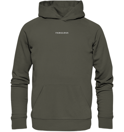 Bestickter Statement Hoodie "FABULOUS" aus Bio-Baumwolle & recyceltem Garn (Weißer Schriftzug)