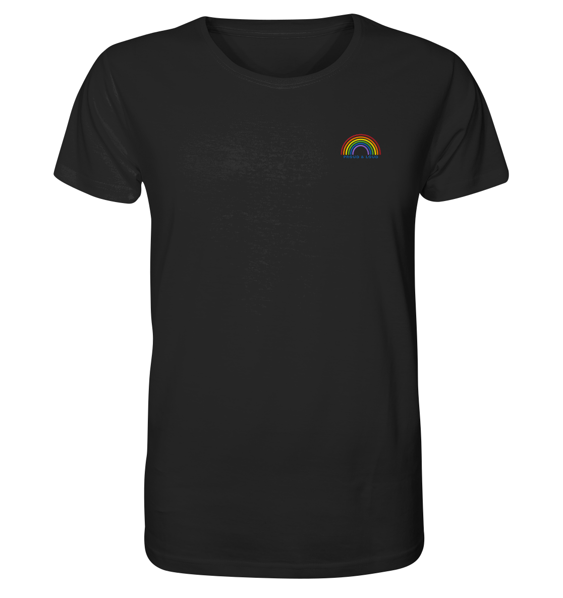 Liebevoll besticktes T-Shirt Regenbogen Pride Kollektion "Proud & Loud"