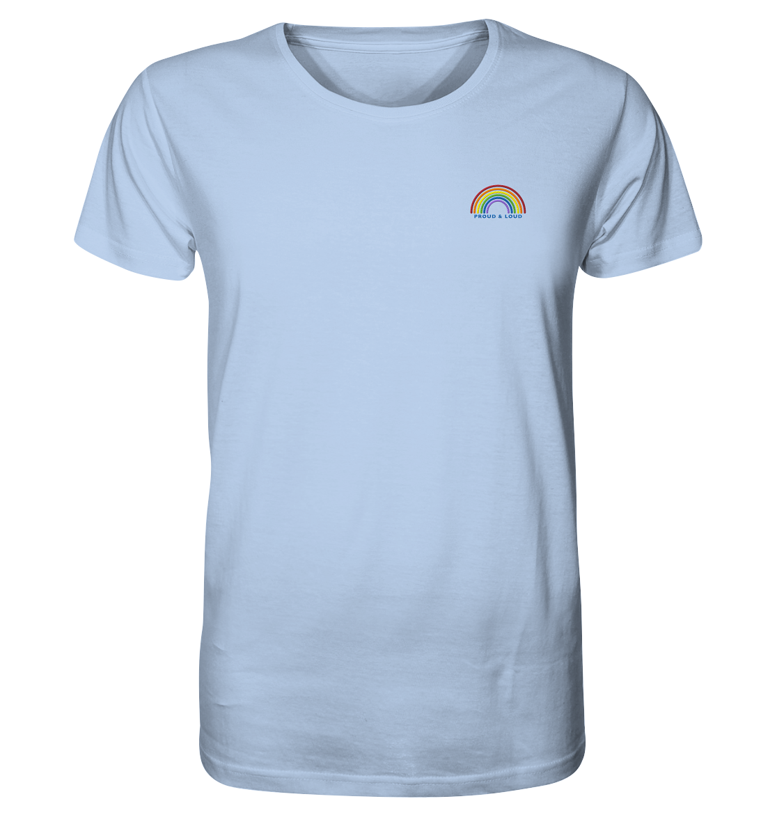 Liebevoll besticktes T-Shirt Regenbogen Pride Kollektion "Proud & Loud"