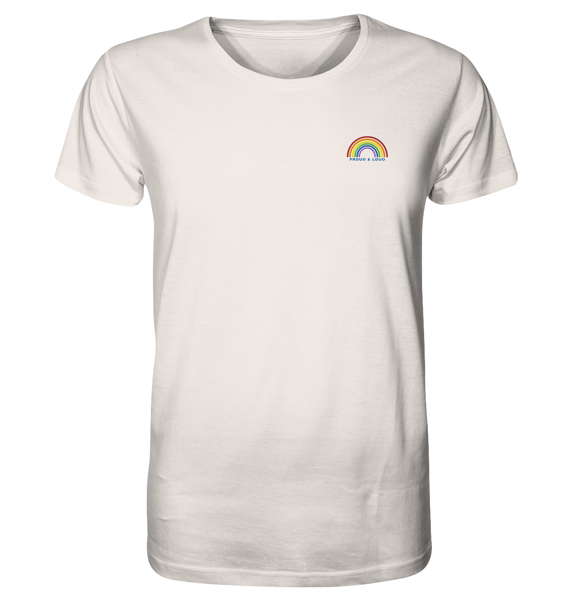Liebevoll besticktes T-Shirt Regenbogen Pride Kollektion "Proud & Loud"