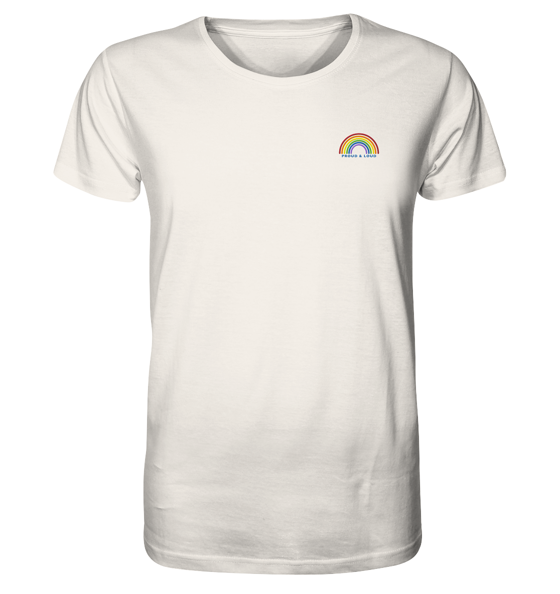 Liebevoll besticktes T-Shirt Regenbogen Pride Kollektion "Proud & Loud"