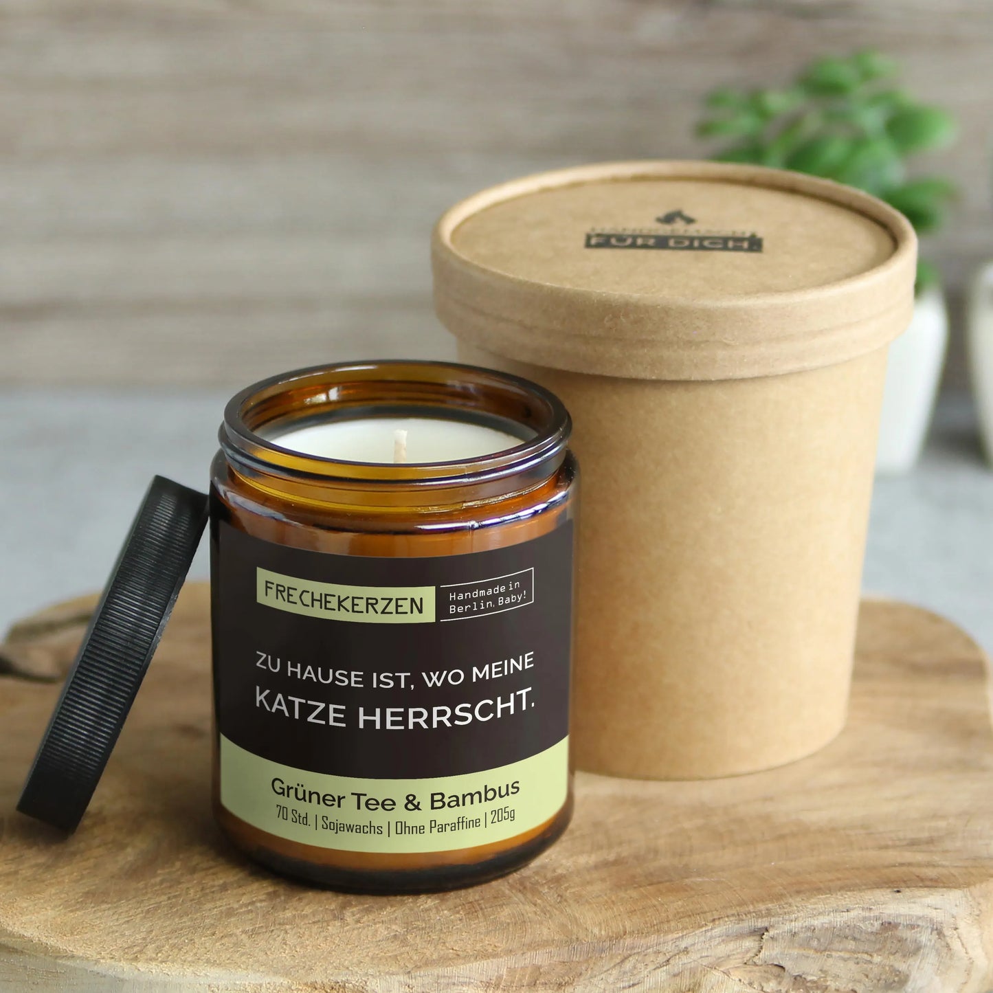 Nachhaltige Duftkerze mit Spruch | Zu Hause ist, wo meine Katze herrscht.