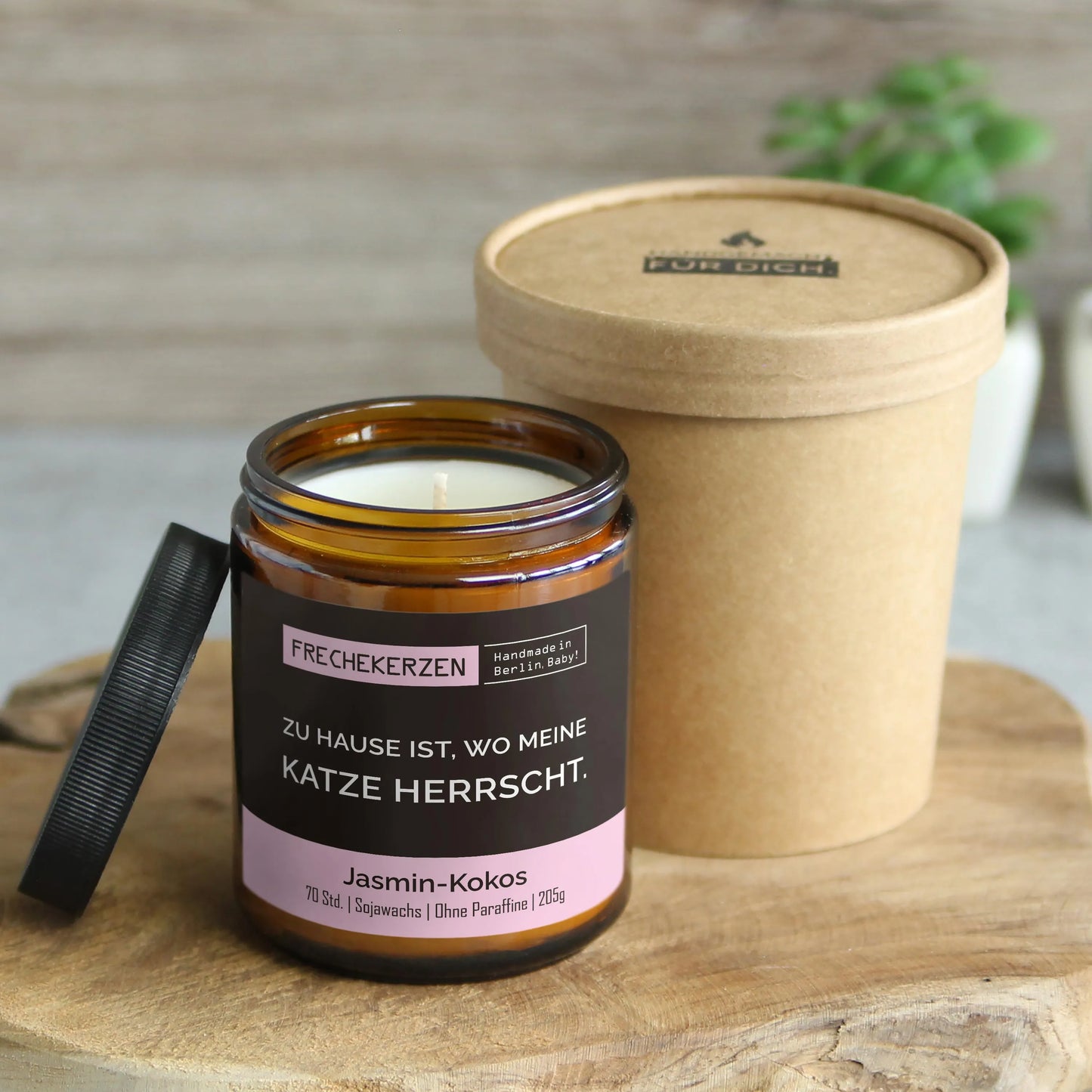 Nachhaltige Duftkerze mit Spruch | Zu Hause ist, wo meine Katze herrscht.