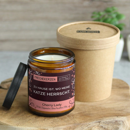 Nachhaltige Duftkerze mit Spruch | Zu Hause ist, wo meine Katze herrscht.