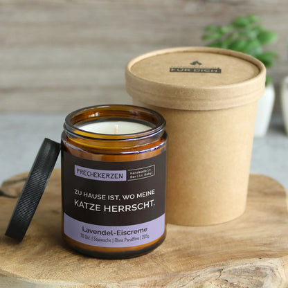 Nachhaltige Duftkerze mit Spruch | Zu Hause ist, wo meine Katze herrscht.