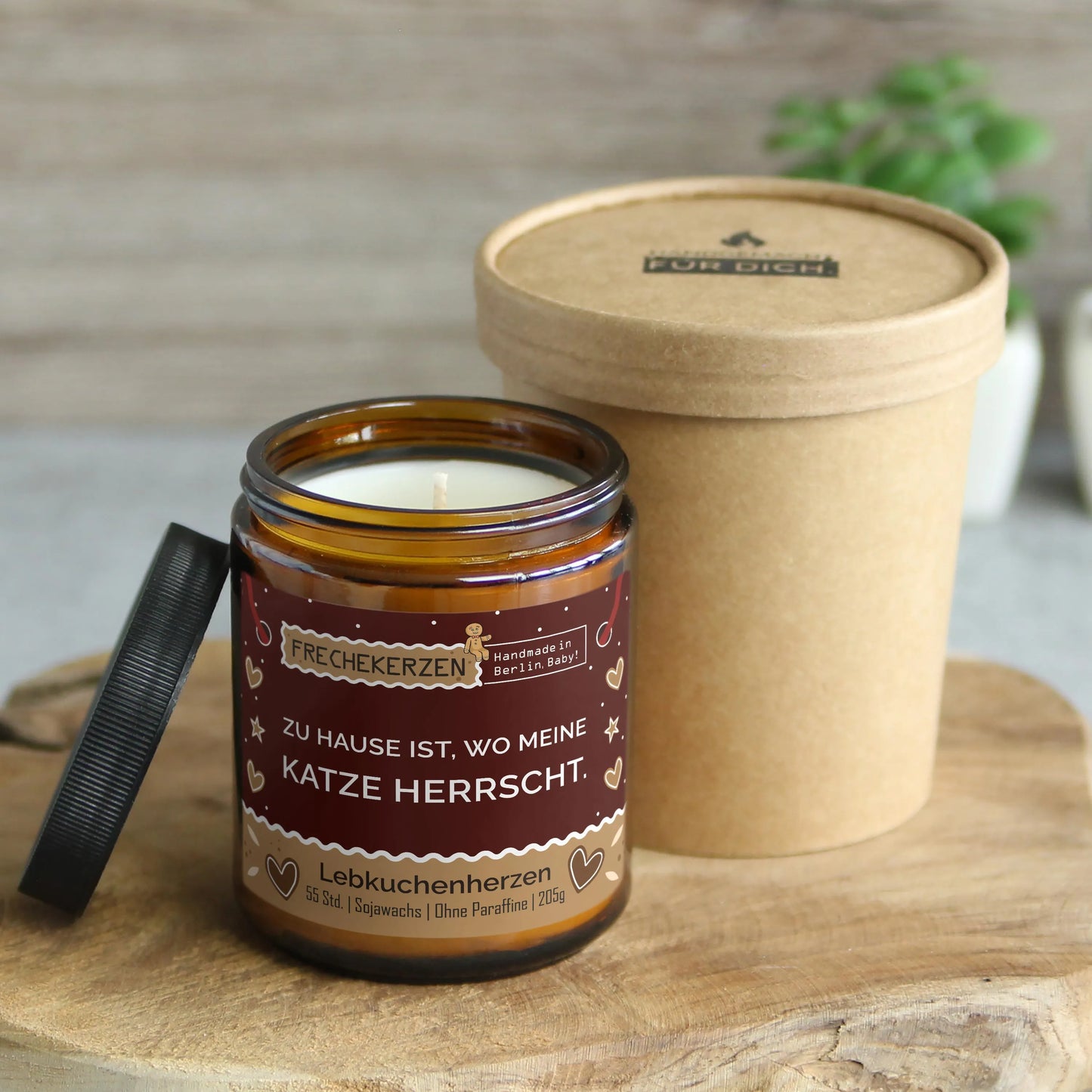 Nachhaltige Duftkerze mit Spruch | Zu Hause ist, wo meine Katze herrscht.