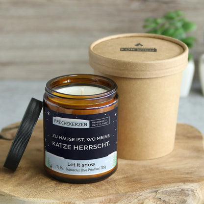 Nachhaltige Duftkerze mit Spruch | Zu Hause ist, wo meine Katze herrscht.