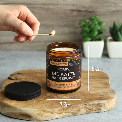 Nachhaltige Duftkerze mit Spruch | Sorry, die Katze hat gefurzt.