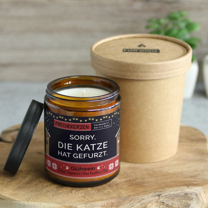 Nachhaltige Duftkerze mit Spruch | Sorry, die Katze hat gefurzt.