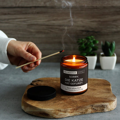 Nachhaltige Duftkerze mit Spruch | Sorry, die Katze hat gefurzt.