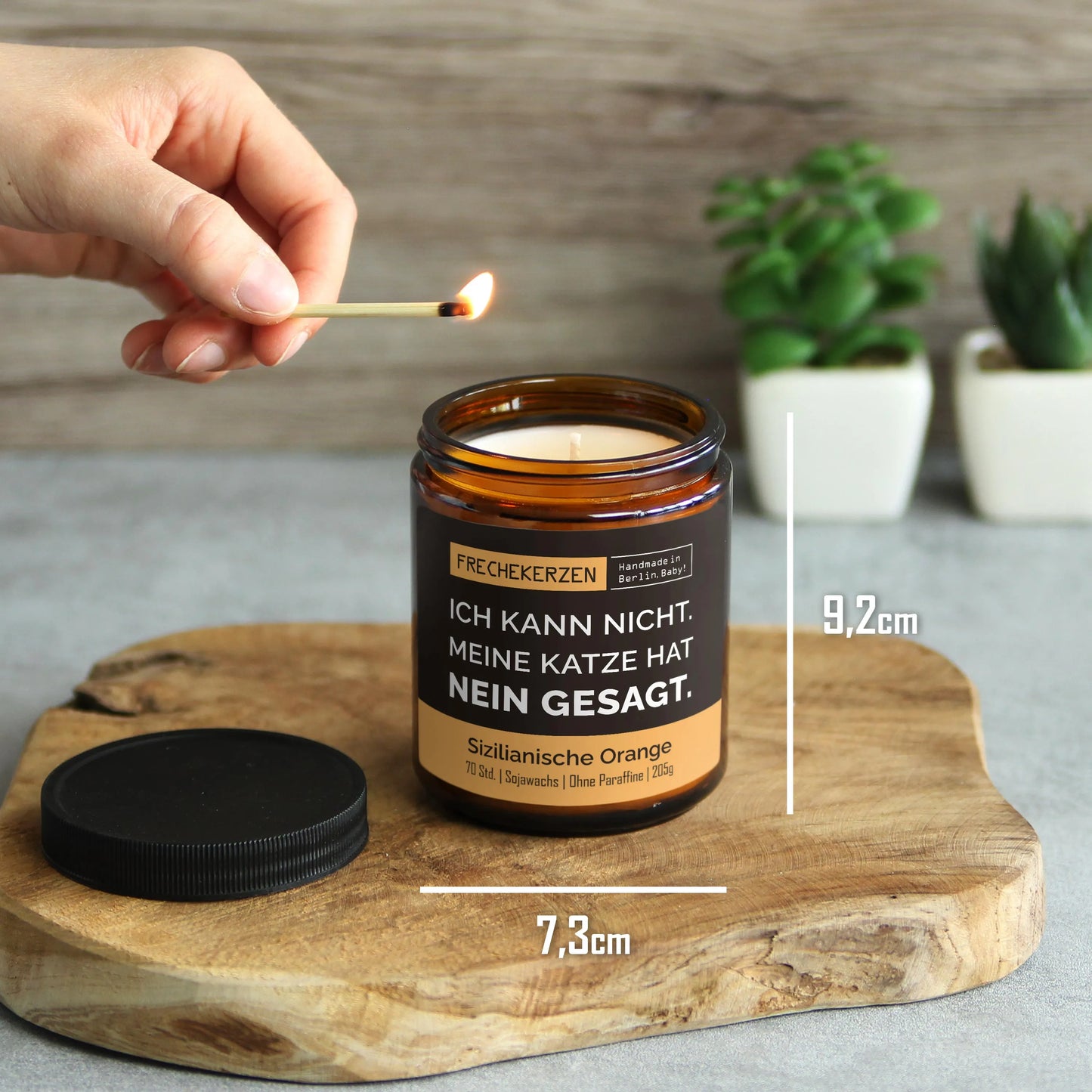 Kerze mit Spruch | Ich kann nicht. meine Katze hat nein gesagt.