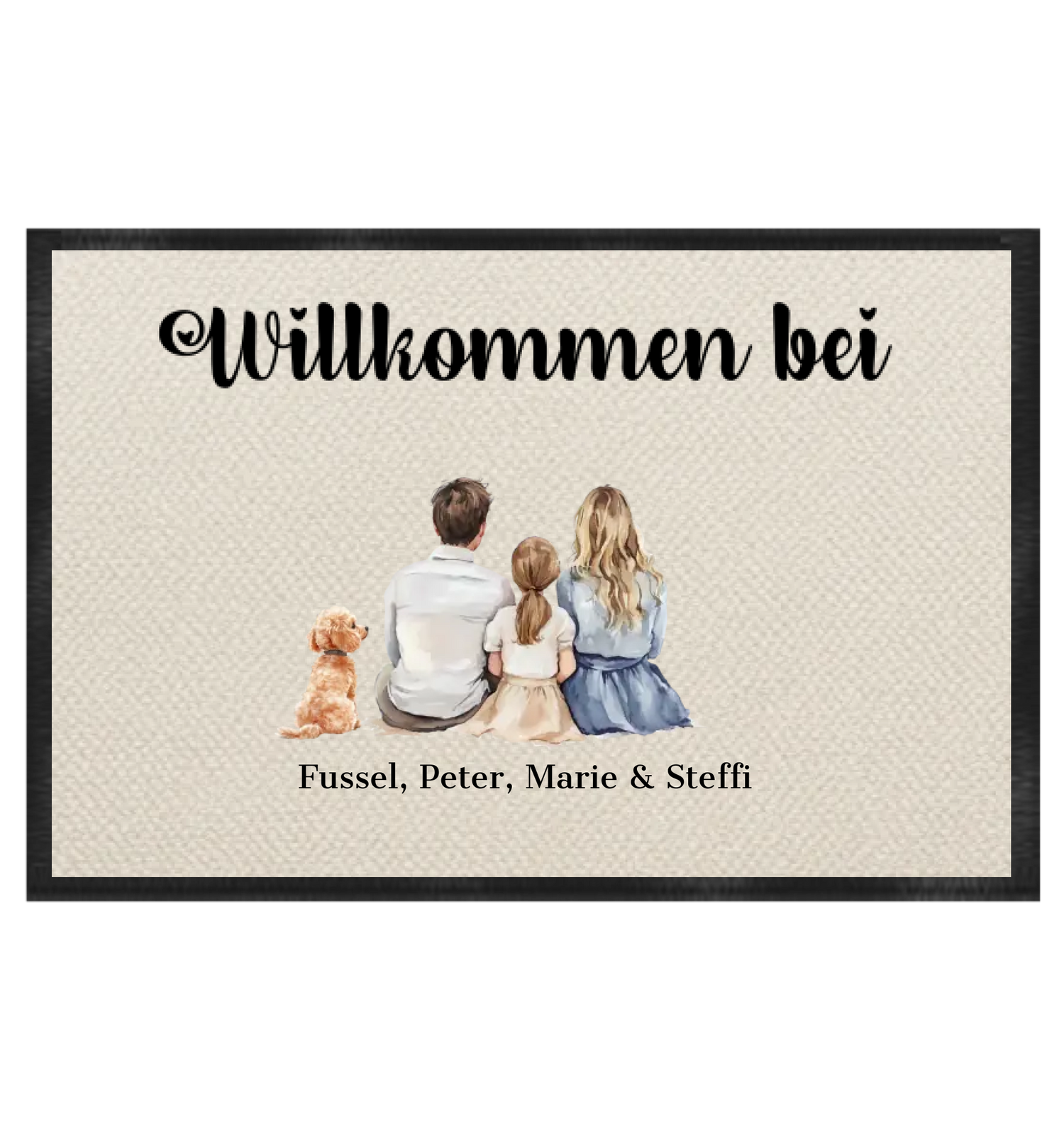 individuelle-fussmatte-mit-hund-und-familie