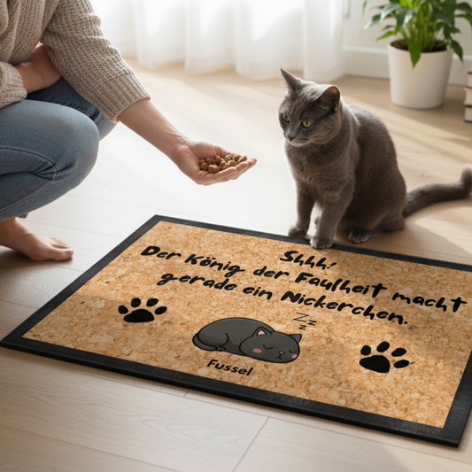 Fußmatte "Shhh" mit personalisierbarer Clipart-Katze