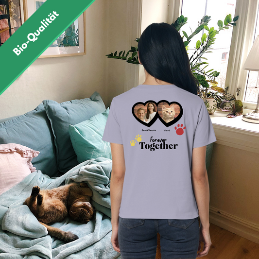 T-Shirt für Damen "Forever Together" für Katzenfans - Personalisierbar als Geschenk