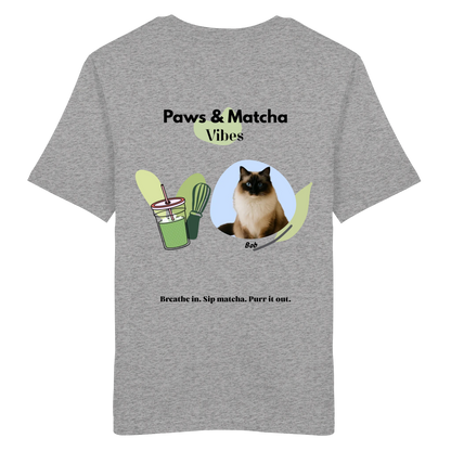 Personalisierbares Unisex T-Shirt "Paws & Matcha"