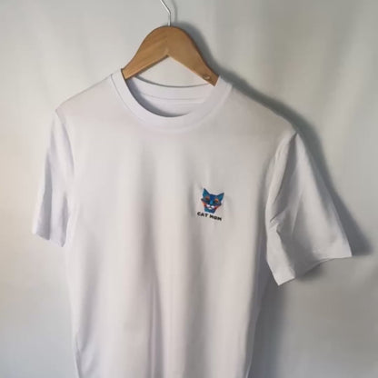 T-Shirt - CAT MOM - bestickt mit Katzenmotiv aus Bio-Baumwolle