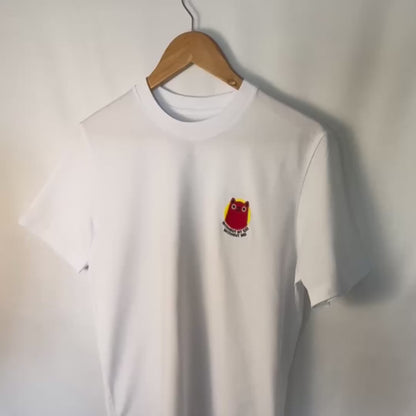 Besticktes Statement T-Shirt "WITHOUT MY CAT WITHOUT ME" aus Bio-Baumwolle