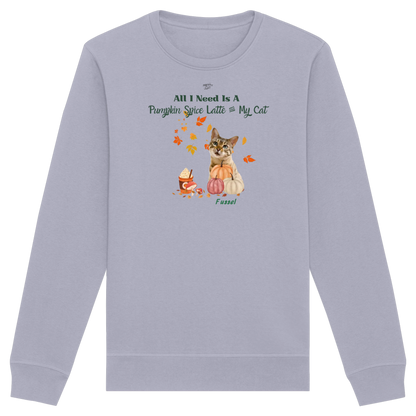 Pumpkin Spice Latte - Unisex Sweatshirt personalisierbar mit Katze in Bio-Qualität