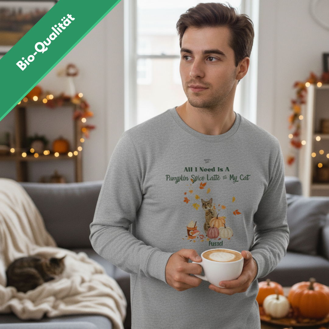 pumkin-spice-katze-sweatshirt-grau-bio-personalisierbar-herren