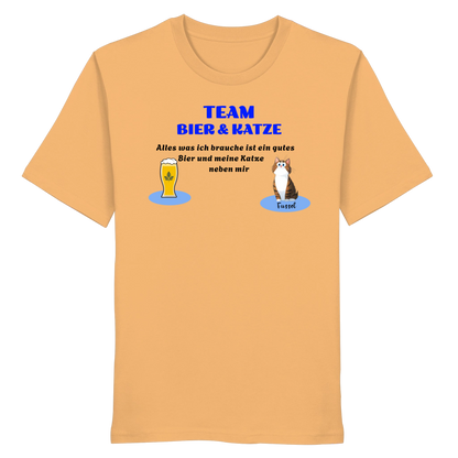 Team Bier & Katze - Personalisierbares Unisex T-Shirt
