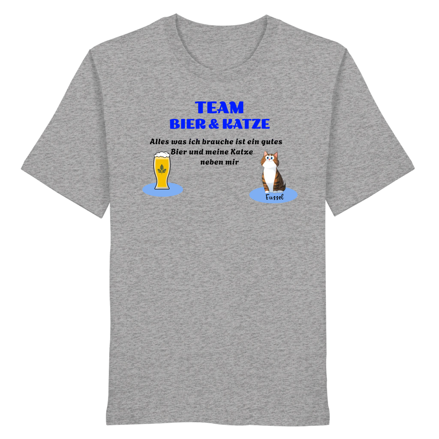 Team Bier & Katze - Personalisierbares Unisex T-Shirt
