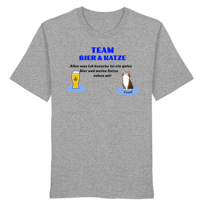 Team Bier & Katze - Personalisierbares Unisex T-Shirt