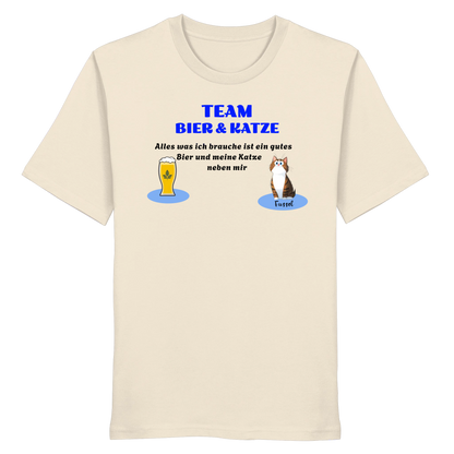 Team Bier & Katze - Personalisierbares Unisex T-Shirt