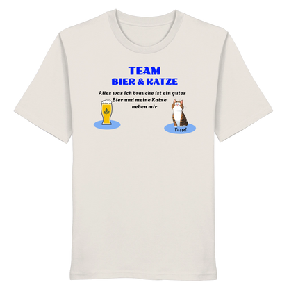 Team Bier & Katze - Personalisierbares Unisex T-Shirt