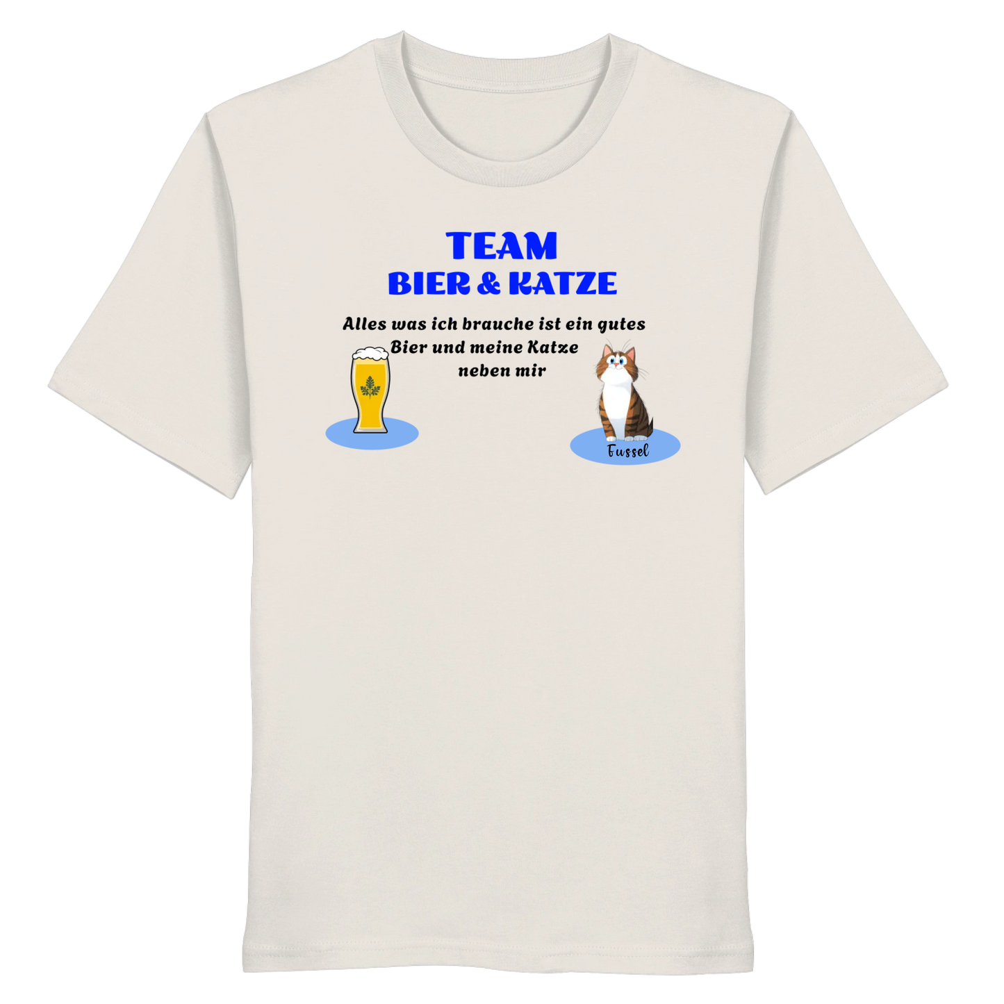 Team Bier & Katze - Personalisierbares Unisex T-Shirt
