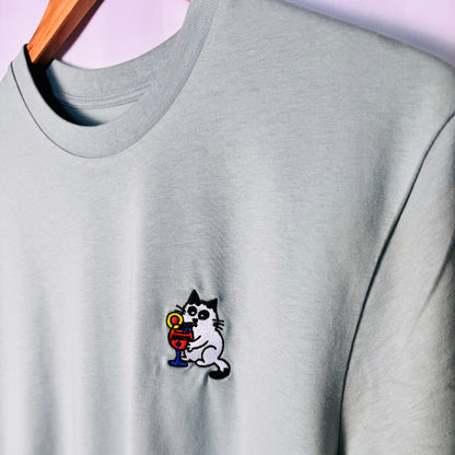 T-Shirt Aperol - Katze in Premium Bio-Qualität und hochwertiger Bestickung
