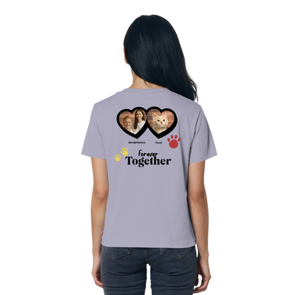 T-Shirt für Damen "Forever Together" für Katzenfans - Personalisierbar als Geschenk