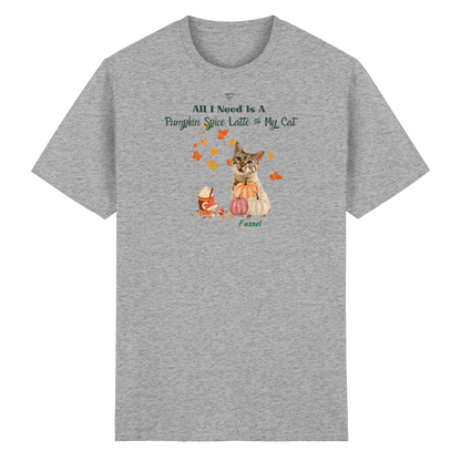 Pumpkin Spice Latte - Unisex T-Shirt personalisierbar mit Katze