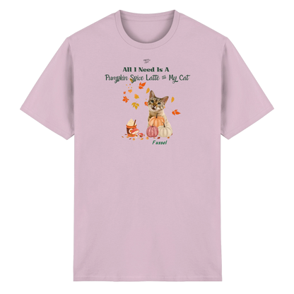 Pumpkin Spice Latte - Unisex T-Shirt personalisierbar mit Katze