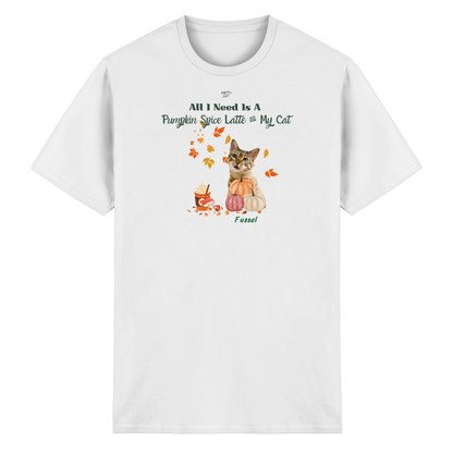 Pumpkin Spice Latte - Unisex T-Shirt personalisierbar mit Katze